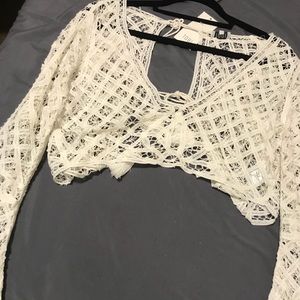 long sleeve crop top